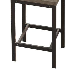 English Elm Modern Long Dining Table Set with 60" Rustic Space-Saving Pub Table and 3 Metal-Frame Stools, Easy Assembly Brown Gray W757113529