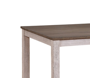 English Elm Transitional Ithaca Rectangular Dining Table 60" Acacia Two-Tone Grayish White Legs Brown Top, Durable Finish B01160583