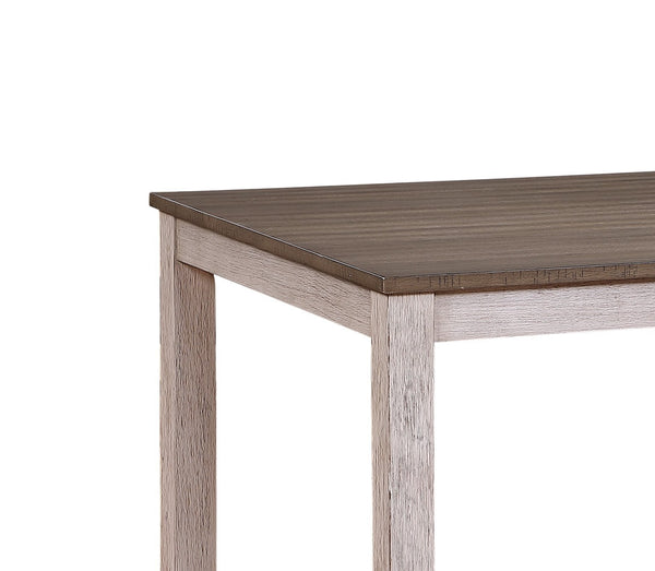 English Elm Transitional Ithaca Rectangular Dining Table 60" Acacia Two-Tone Grayish White Legs Brown Top, Durable Finish B01160583