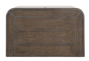 English Elm Antique Baylesford Nightstand with Antique White Rub-Through & Brown-Gray Top, 2 Drawers, 27" H B01160812