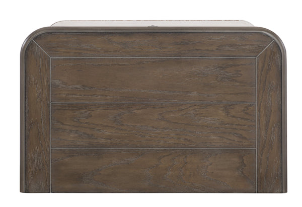 English Elm Antique Baylesford Nightstand with Antique White Rub-Through & Brown-Gray Top, 2 Drawers, 27" H B01160812
