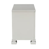 English Elm Glamorous Modern Design 1 Piece Nightstand Of 2X Drawers Faux Crystal Knobs Silver Finish Furniture