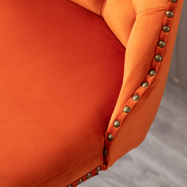 English Elm A&A Modern Swivel Barstools with Tufted Back and Adjustable Height, PU Upholstery, Sleek Island Seating Orange W114359280
