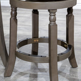 English Elm 30" Bar Stool, Weathered Gray Finish, Charcoal Fabric Seat