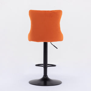 English Elm A&A Modern Swivel Barstools with Tufted Back and Adjustable Height, PU Upholstery, Sleek Island Seating Orange W114359280