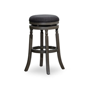 English Elm 30" Palmer Lake Bar Stool with 360° Swivel, Solid Hardwood Frame, Charcoal Fabric Seat, Durable Footrest Gray B04660747