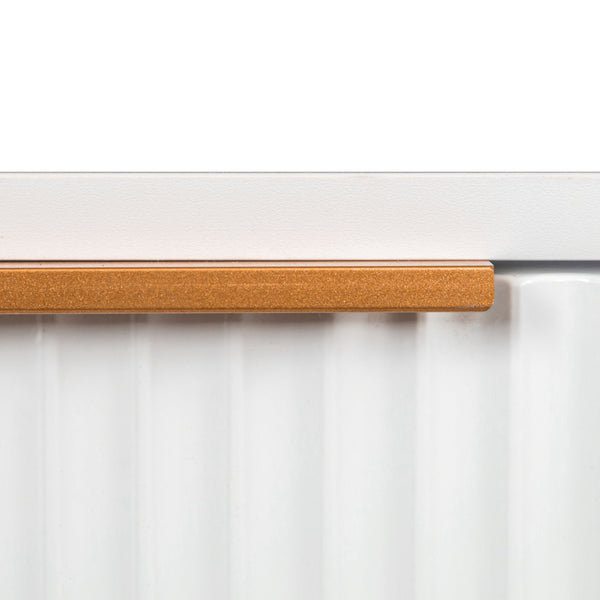 English Elm Modern Four-Drawer Warm White TV Cabinet for 80" TVs – Durable Particleboard, Spacious Storage, Sleek Design W33153230