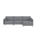 English Elm L Shape Sectional Sofa With Usb Grey Fabric