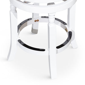 English Elm 30" Bar Stool - Classic White Finish, Comfortable Black Leather Seat, Swivel & Durable Design B04660737