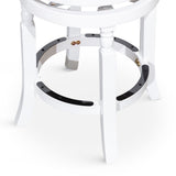 English Elm 30" Bar Stool, White Finish, Black Leather Seat