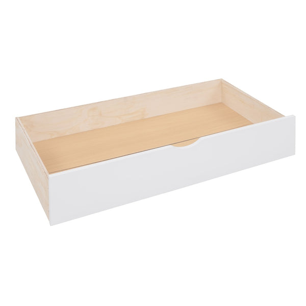 English Elm Full Over Twin Triple Bunk Bed Pine Wood Frame with Storage Drawers and Guardrails LT000443AAK-1