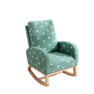English Elm 26.8"w Boucle High Back Rocker Armchair with Side Pocket for Nursery or Living Room W129848077
