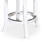 English Elm 30" Bar Stool, White Finish, Black Leather Seat