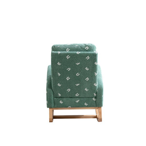 English Elm 26.8"w Boucle High Back Rocker Armchair with Side Pocket for Nursery or Living Room W129848077