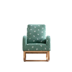 English Elm 26.8"w Boucle High Back Rocker Armchair with Side Pocket for Nursery or Living Room W129848077