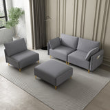 English Elm L Shape Sectional Sofa With Usb Grey Fabric