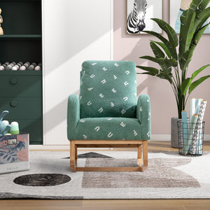 English Elm 26.8"w Boucle High Back Rocker Armchair with Side Pocket for Nursery or Living Room W129848077