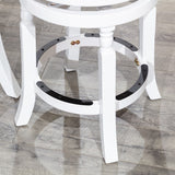 English Elm 30" Bar Stool, White Finish, Charcoal Fabric Seat