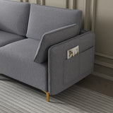 English Elm L Shape Sectional Sofa With Usb Grey Fabric