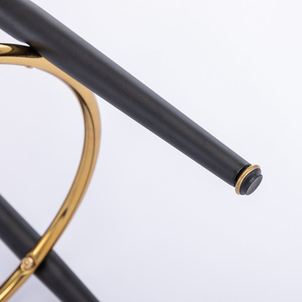 English Elm A&A Modern 25" Counter Height Bar Stools Set of 2 — Orange Leathaire Tufted Swivel Seats with Gold Trim W114353782