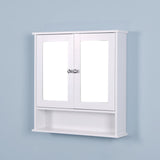 Hearth and Haven Wall Mounted Bathroom Cabinet with 2 Mirror Doors and Adjustable Shelf W40947979