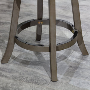 English Elm 24" Counter Height X-Back Swivel Stool - Weathered Gray, Charcoal Fabric & Stylish Comfort For Bars B04660722