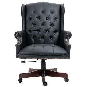 English Elm Executive Pu Leather Office Chair Thick Foam Seat Pneumatic Height Adjustment 330 Lb W1333P488931