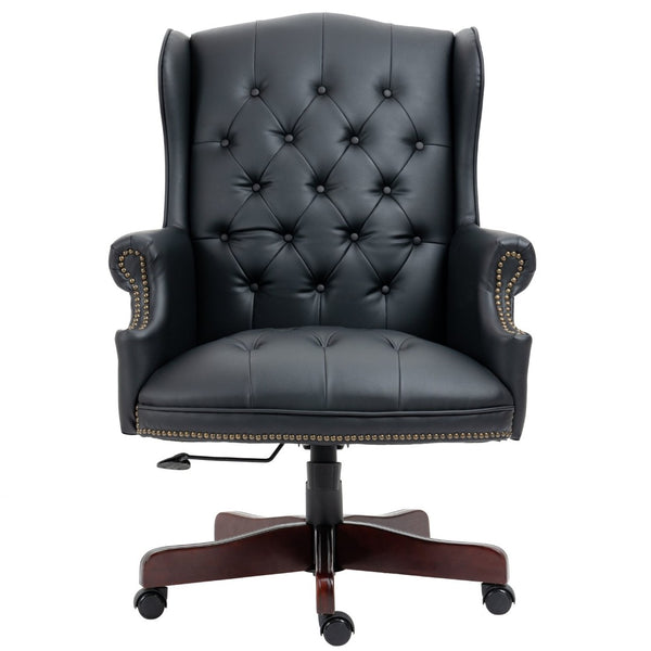 English Elm Executive Pu Leather Office Chair Thick Foam Seat Pneumatic Height Adjustment 330 Lb W1333P488931