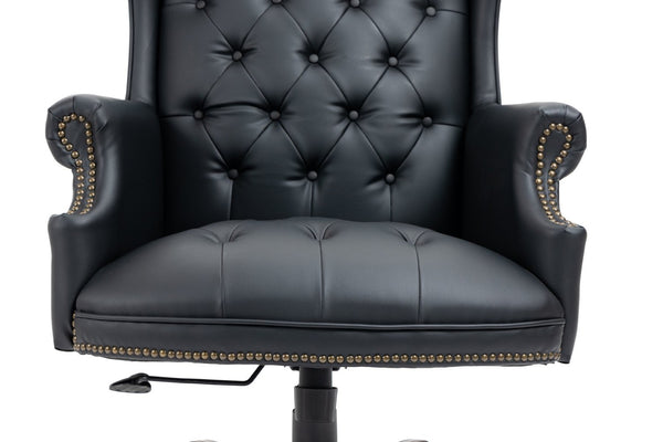 English Elm Executive Pu Leather Office Chair Thick Foam Seat Pneumatic Height Adjustment 330 Lb W1333P488931