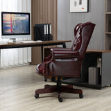 Hearth and Haven Executive Office Chair - High Back Reclining Comfortable Desk Chair - Ergonomic Design - Thick Padded Seat and Backrest - Leatherette Leather Desk Chair with Smooth Glide Caster Wheels, 1 Pack Burgundy W133360438