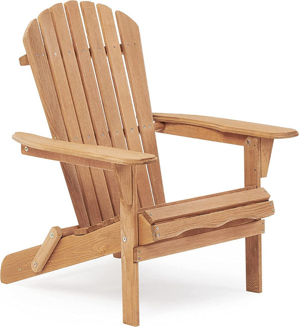 English Elm Wooden Cedar Folding Adirondack Chair Set of 2 for Patio Deck Garden Fire Pit W139058473