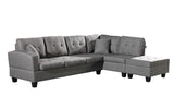 Hearth and Haven Fabric Right Chaise Living Room Sofa Set with Storage Ottoman W1352S00005