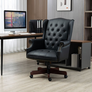 English Elm Executive Pu Leather Office Chair Thick Foam Seat Pneumatic Height Adjustment 330 Lb W1333P488931