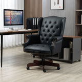 Executive Office Chair - High Back Reclining Comfortable Desk Chair - Ergonomic Design - Thick Padded Seat and Backrest - Leatherette Leather Desk Chair with Smooth Glide Caster Wheels, 1 Pack Black
