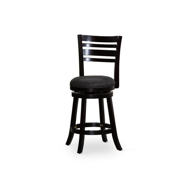English Elm 24" Counter Height Swivel Stool With Espresso Finish And Padded Charcoal Fabric Seat For Style B04660690
