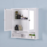 Hearth and Haven Wall Mounted Bathroom Cabinet with 2 Mirror Doors and Adjustable Shelf W40947979