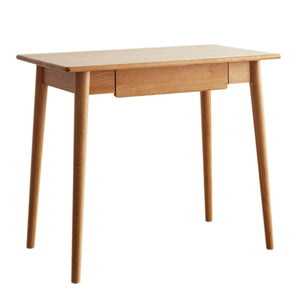English Elm Desk Solid Oak Wood Single Drawer Writing Table Compact Home Office Study Piece W128352261