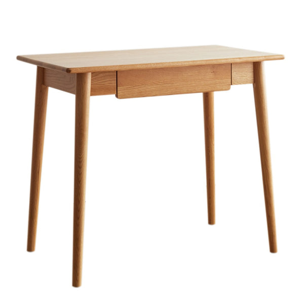English Elm Desk Solid Oak Wood Single Drawer Writing Table Compact Home Office Study Piece W128352261