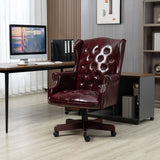 Executive Office Chair - High Back Reclining Comfortable Desk Chair - Ergonomic Design - Thick Padded Seat and Backrest - Leatherette Leather Desk Chair with Smooth Glide Caster Wheels, 1 Pack Burgundy