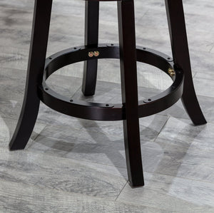 English Elm 24" Counter Height X-Back Swivel Stool with Padded Charcoal Seat, Solid Hardwood Frame, Durable Swivel mecanismo Espresso B04660714