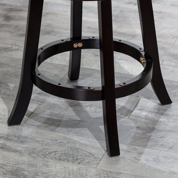 English Elm 24" Counter Height X-Back Swivel Stool with Padded Charcoal Seat, Solid Hardwood Frame, Durable Swivel mecanismo Espresso B04660714