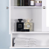 Hearth and Haven Wall Mounted Bathroom Cabinet with 2 Mirror Doors and Adjustable Shelf W40947979