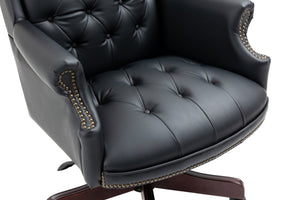 English Elm Executive Pu Leather Office Chair Thick Foam Seat Pneumatic Height Adjustment 330 Lb W1333P488931