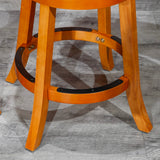 English Elm 30" Bar Stool, Natural Finish, Saddle Leather Seat