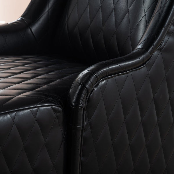 English Elm 23.03" Wingback Velvet Accent Chair Tall High Back Support for Living Room Bedroom Black W680P404142