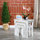 English Elm 3-Piece Nesting Table Set, White