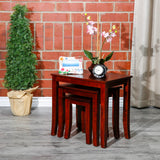 English Elm 3-Piece Nesting Table Set, Cherry