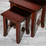 English Elm 3-Piece Nesting Table Set, Dark Brown