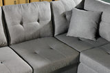 Hearth and Haven Fabric Right Chaise Living Room Sofa Set with Storage Ottoman W1352S00005