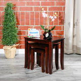 English Elm 3-Piece Nesting Table Set, Dark Brown